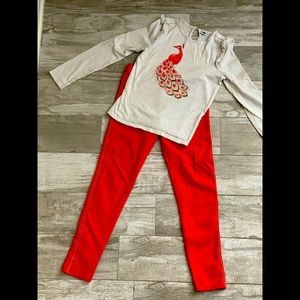 Gently used size 12 J&J peacock girls outfit